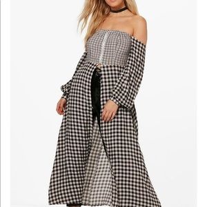 off the shoulder shirt dress